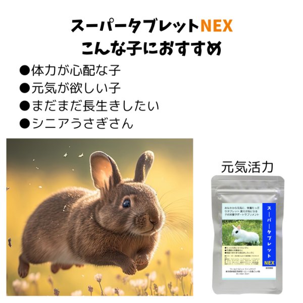 画像2: うさぎ スーパータブレットNEX 60g 総合栄養強化サプリメント (2)